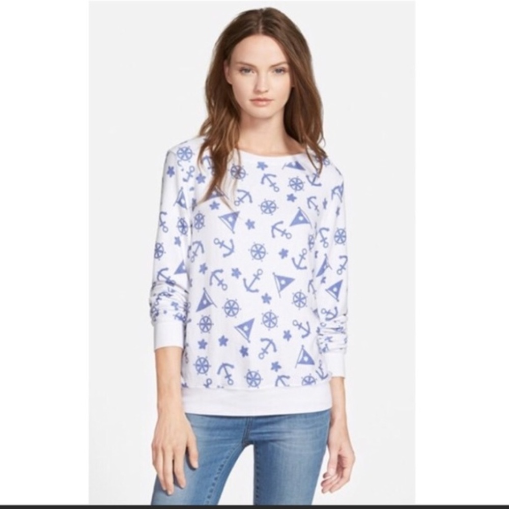 Wildfox nautical ankor Party Sweater size XS